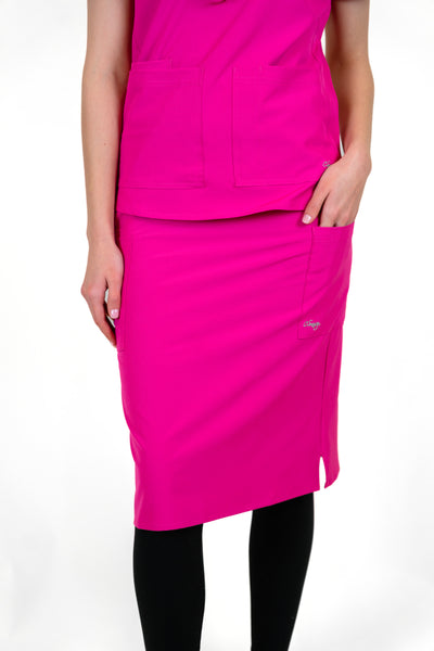 FINAL SALE - Original Scrub Skirt - Shocking Pink
