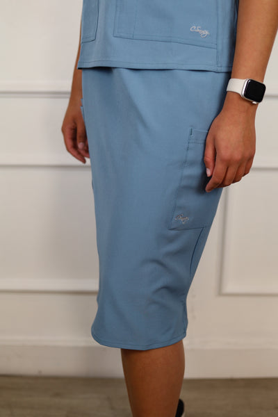 FINAL SALE - Original Scrub Skirt - Stone Blue