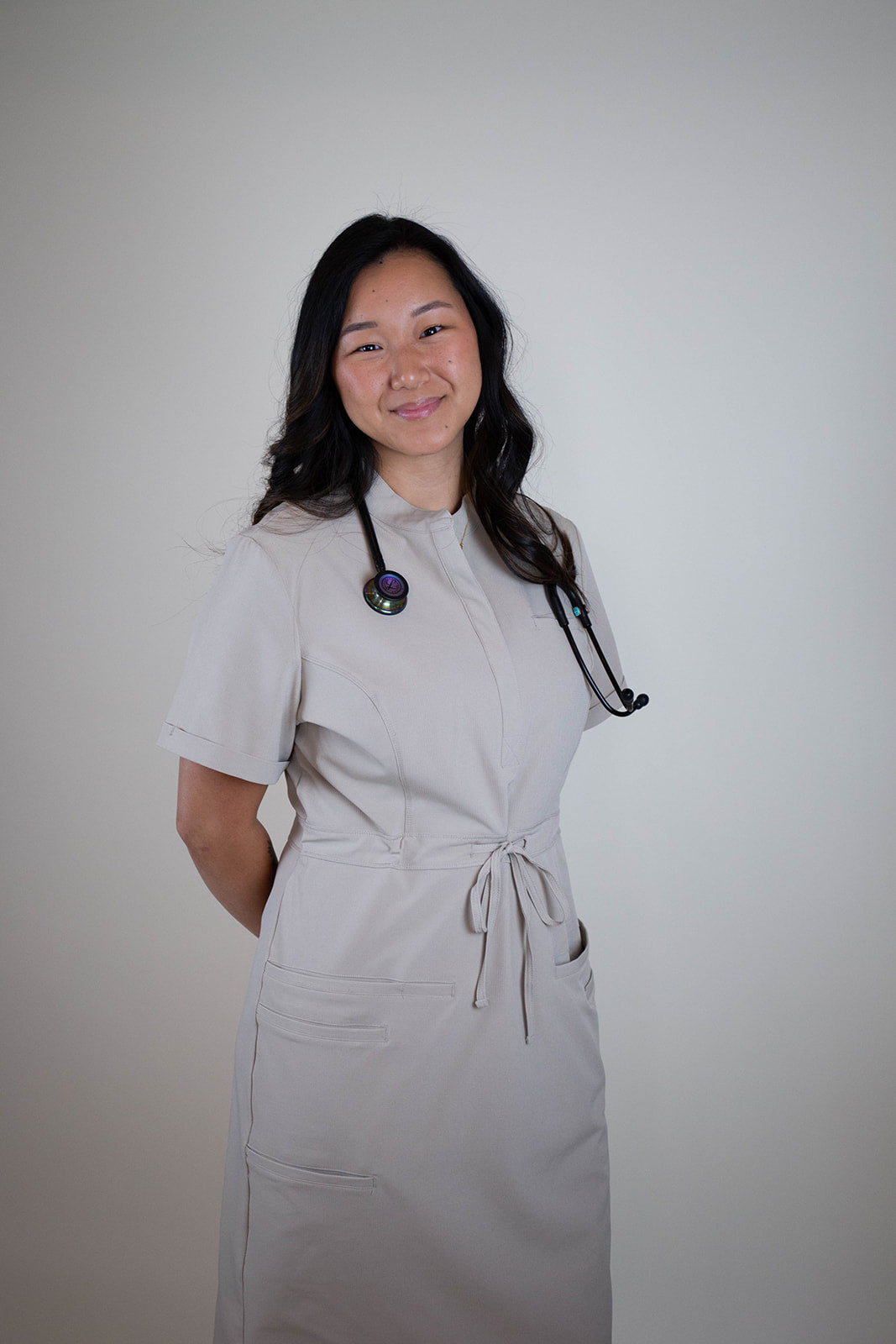 Women's Medical Scrub Dress | Khaki | C.Saucy 3XL / Khaki