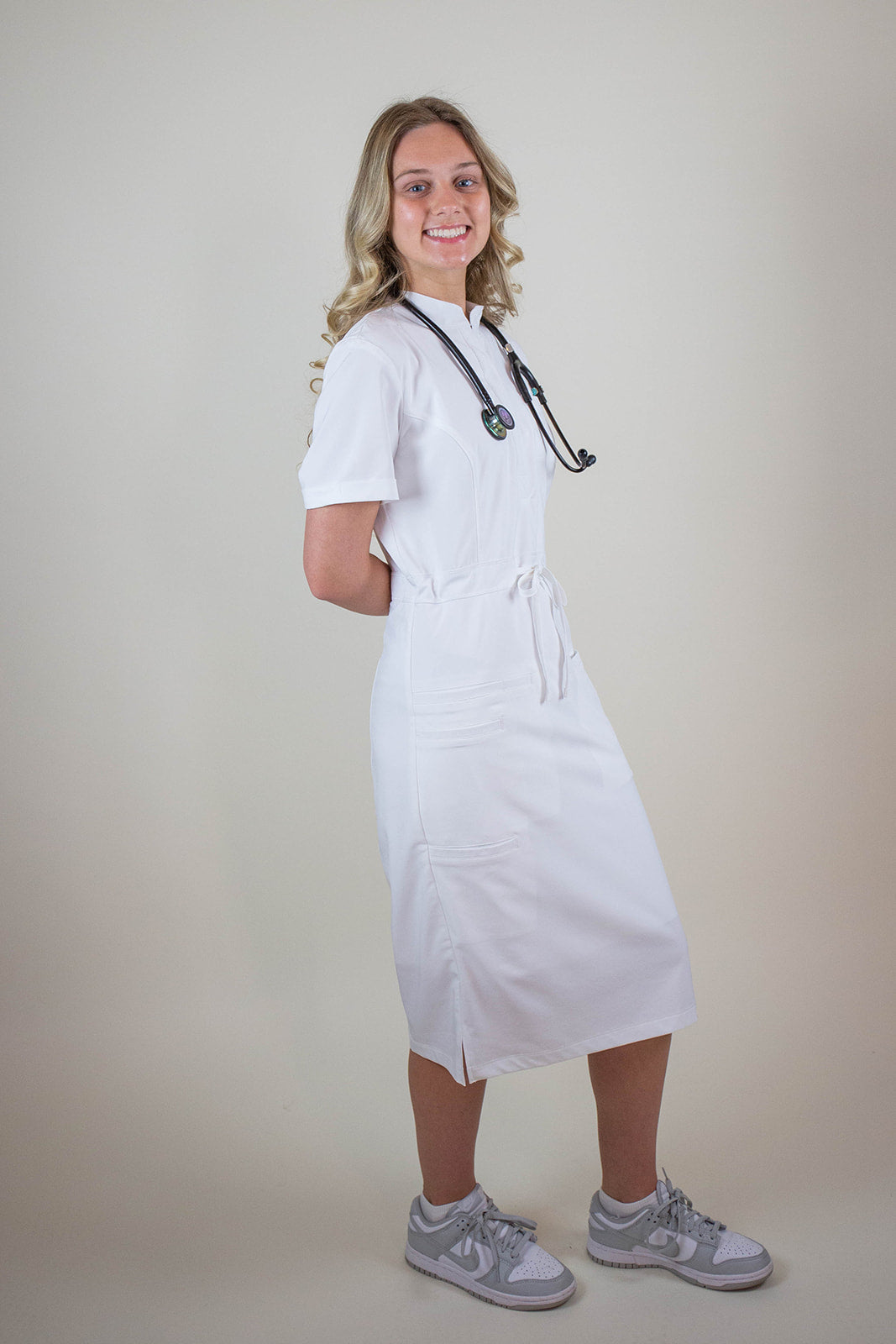 Women's Medical Scrub Dress | White