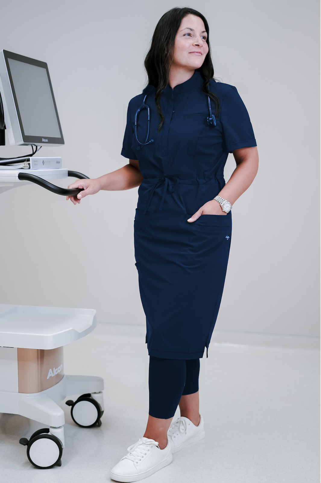 Women's Medical Scrub Dress | Navy Blue | C.Saucy XL / Navy Blue Women's Medical Scrub Dress | Navy Blue | C.Saucy XL / Navy Blue