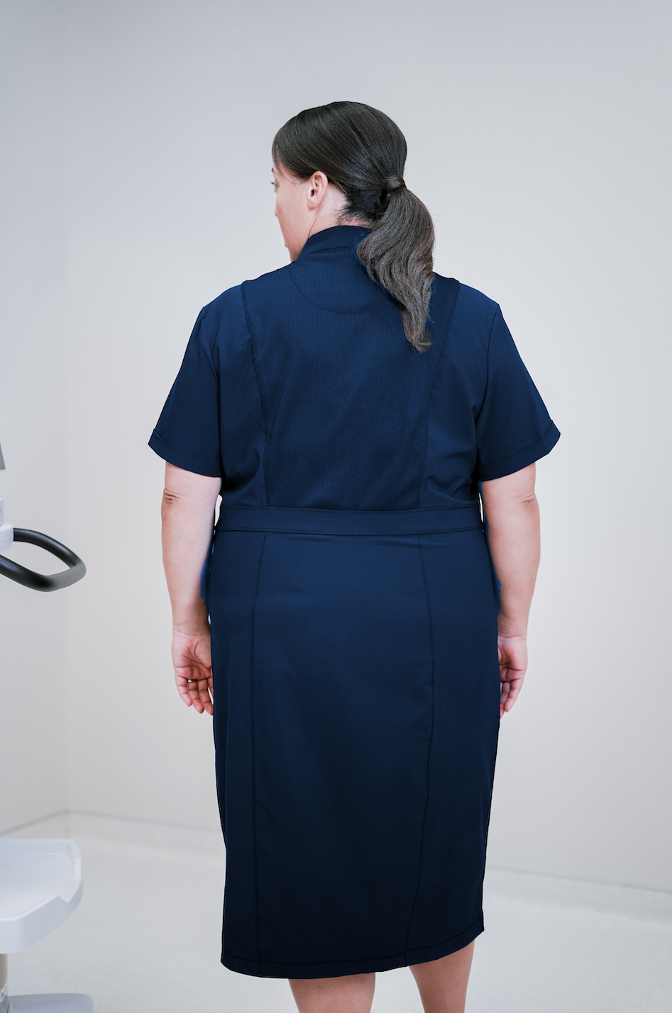Women s Medical Scrub Dress Navy Blue C.Saucy