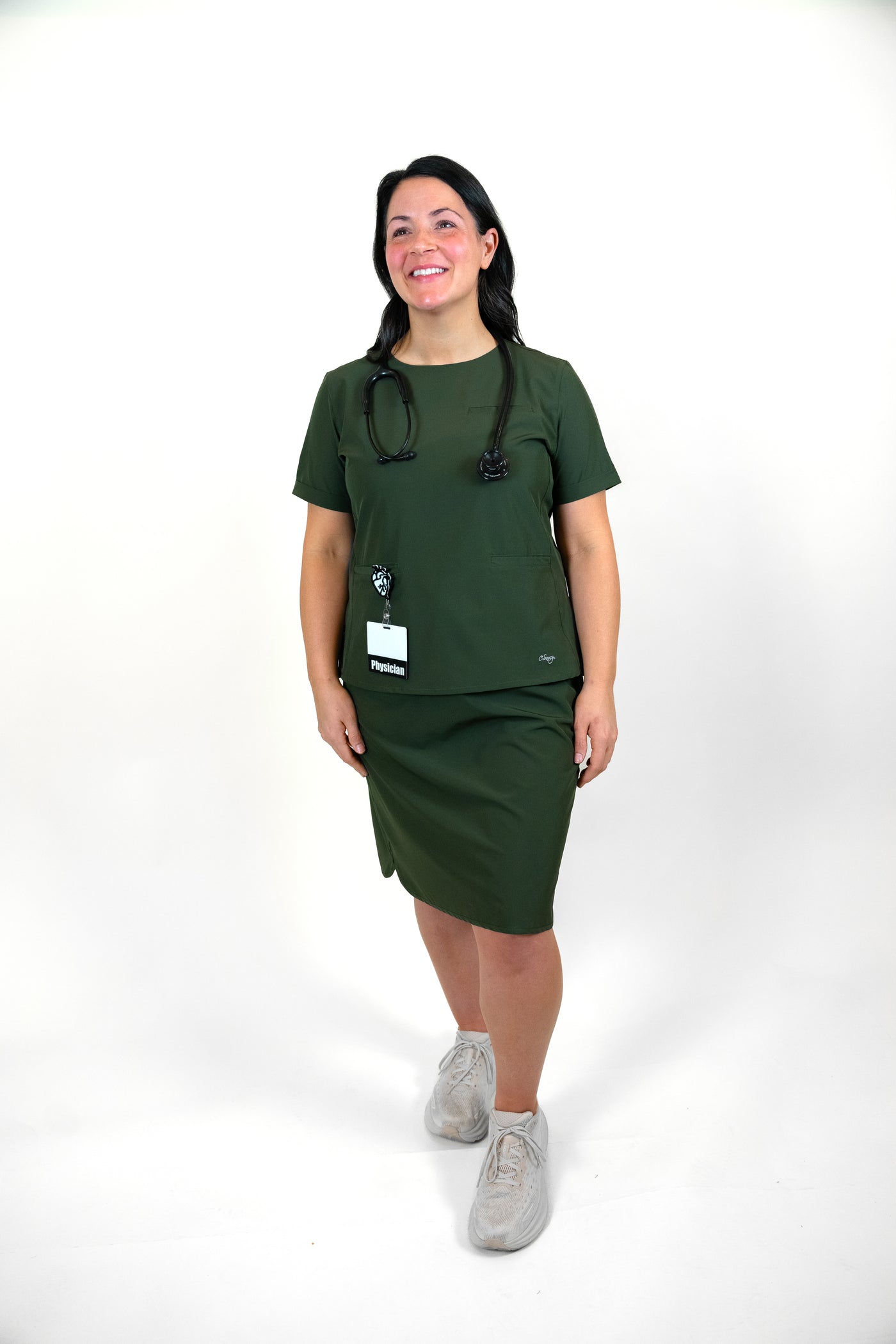 The Effortless Scrub Top- Olive Green