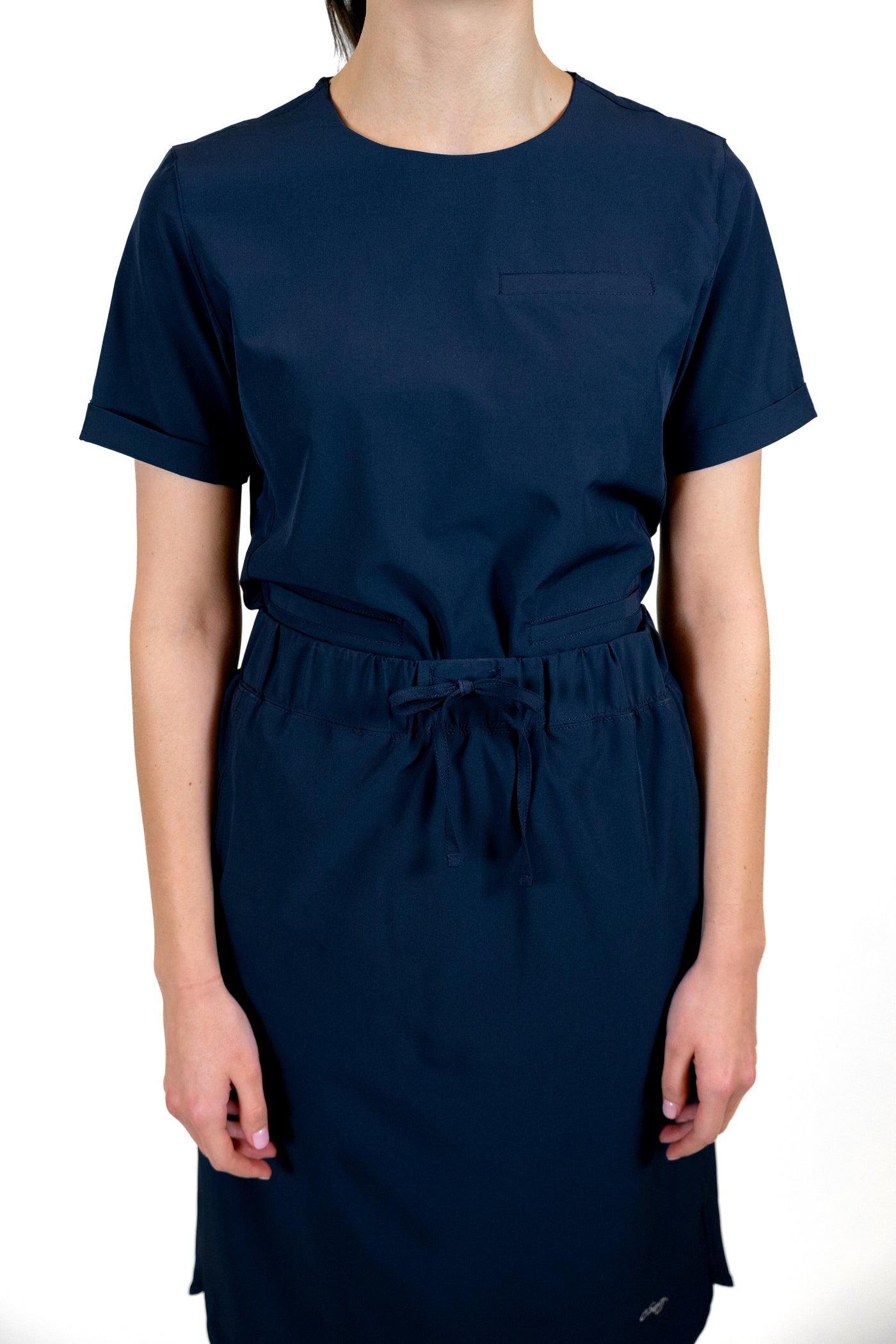 Scrubs skirt with a wide elastic band SPC3-G, navy blue
