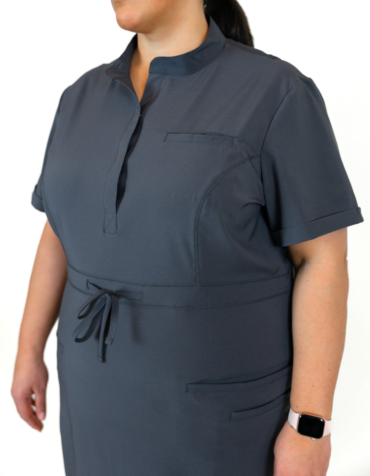 Women's Medical Scrub Dress | Pewter | C.Saucy