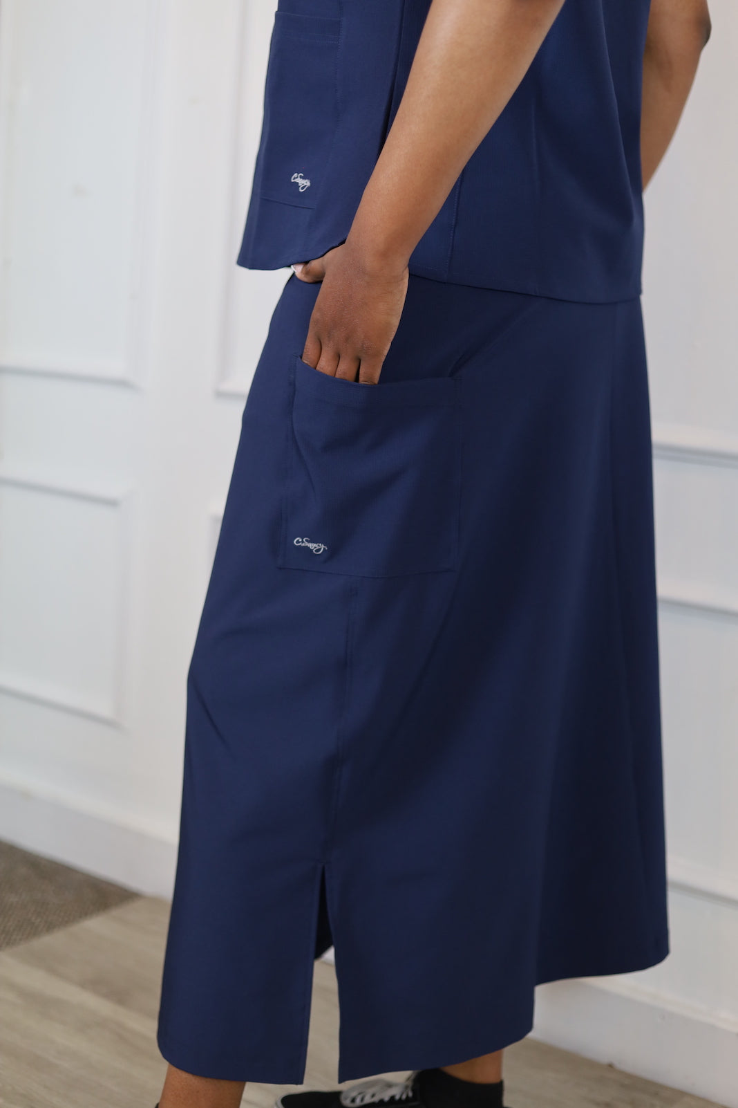 Original Ankle Length Scrub Skirt - Navy Blue