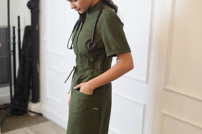 The Iconic Scrub Dress in the Original Collection | Olive Green