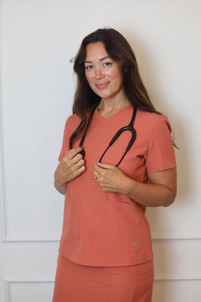 Original Scrub Top - Terracotta