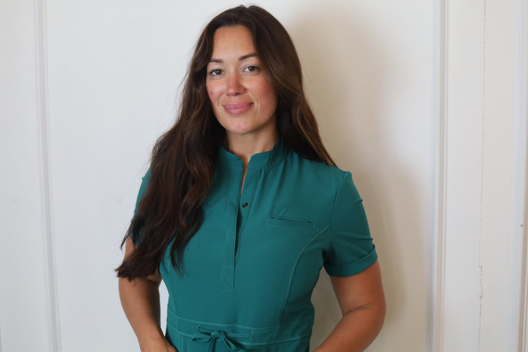 Women's Medical Scrub Dress | Hunter Green | C.Saucy XL