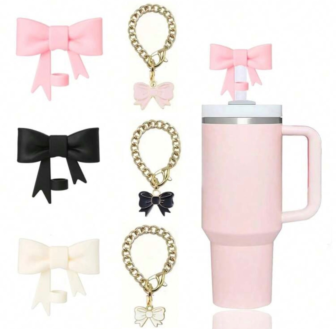 Bow Straw Topper + Tumbler Charm