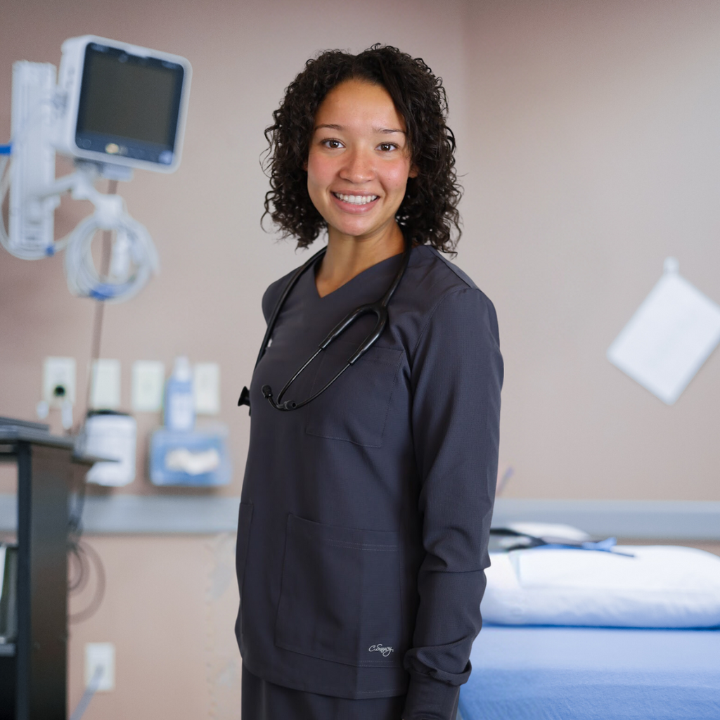 Pewter Grey Long Sleeve Women's Underscrub Shirts 2626A - The Nursing Store  Inc.