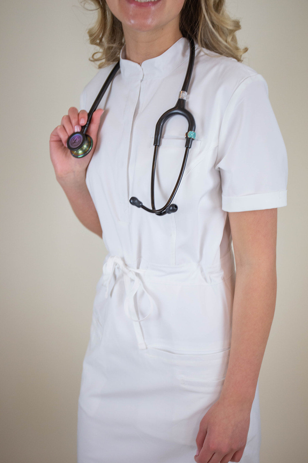 Women's Medical Scrub Dress | White