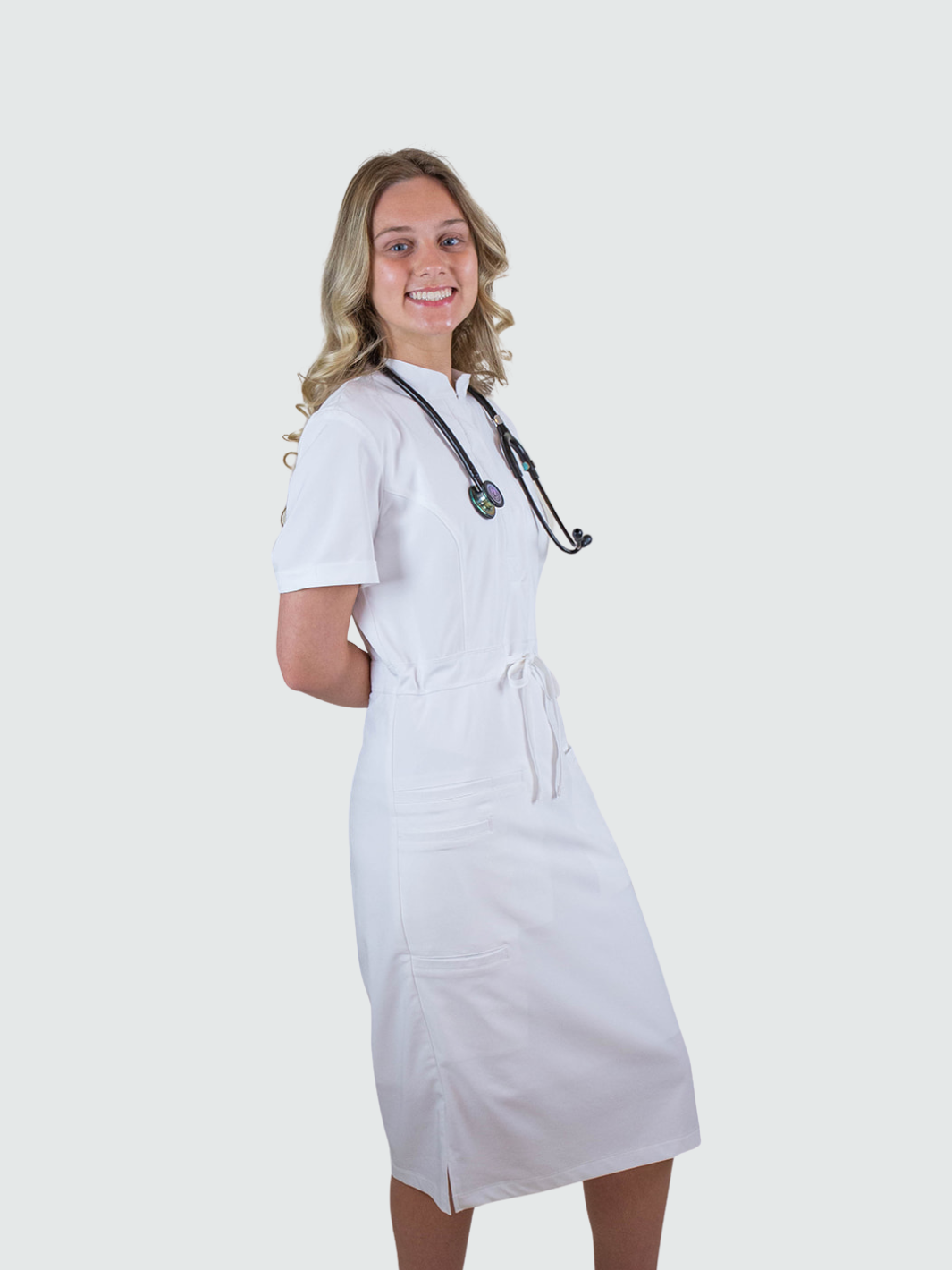 Women's Medical Scrub Dress | White