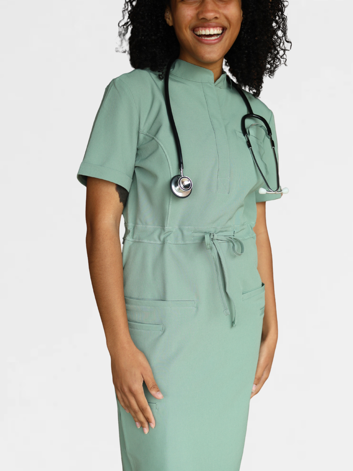dresses for less discount scrubs and fashion Women's Medical Scrub Dress | Garden Sage