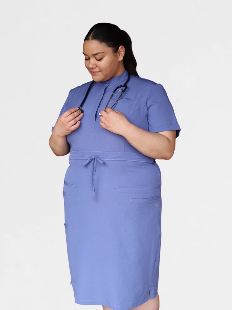 dresses for less discount scrubs and fashion Women's Medical Scrub Dress | Pink Sugar Empire waist with adjustable button tabs 2026 Women Housekeeping Dresses with
