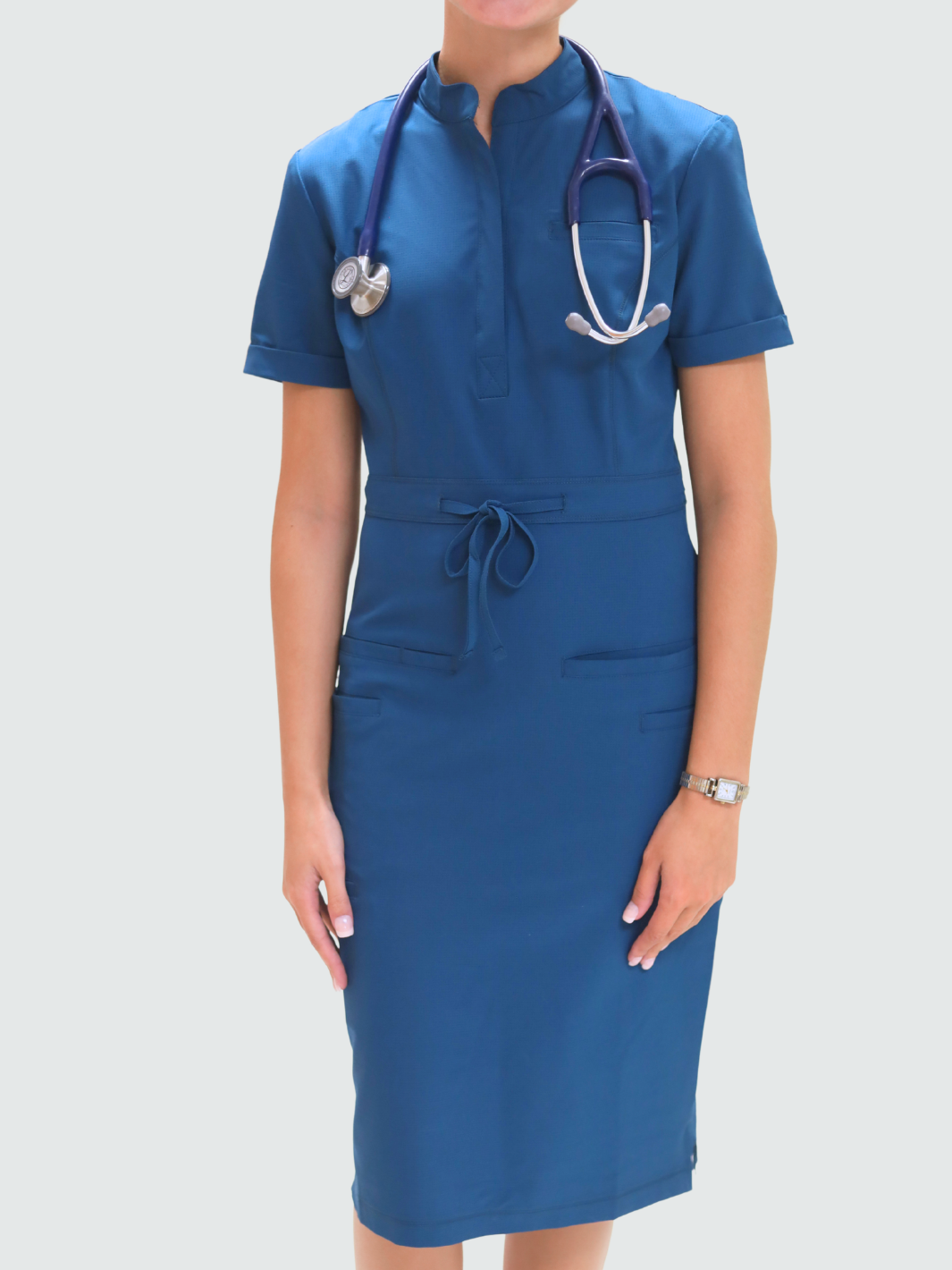 Women's Medical Scrub Dress | Caribbean Blue