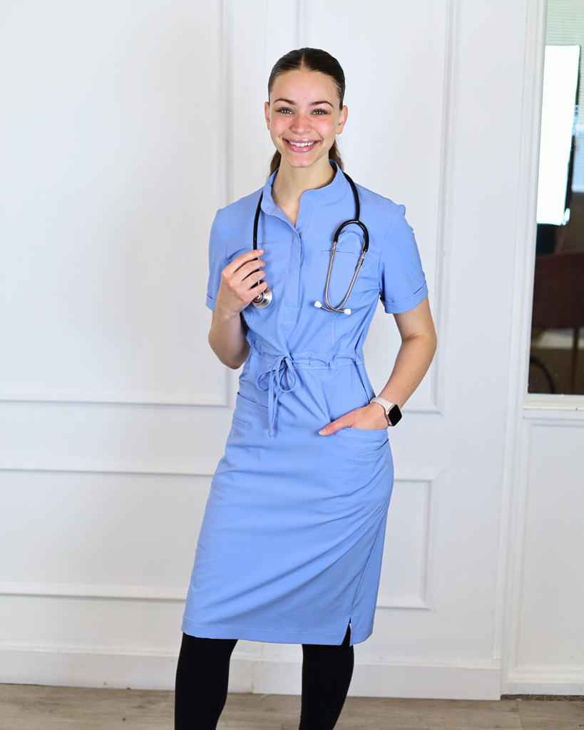 navy blue scrub dress Women's Medical Scrub Dress | Ceil Blue