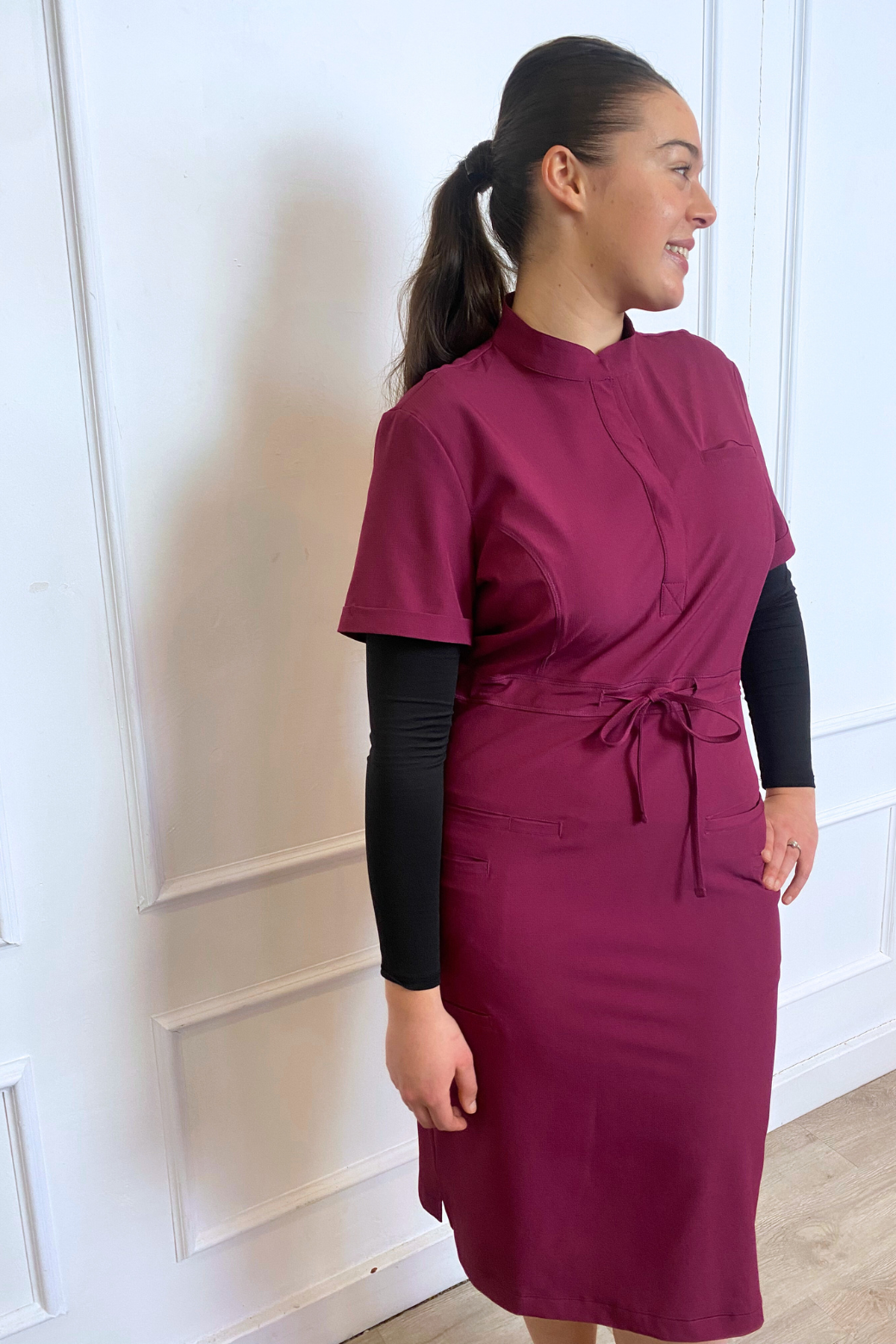 Women's Medical Scrub Dress | Wine