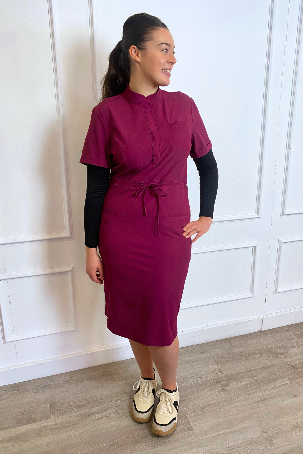 Women's Medical Scrub Dress | Wine