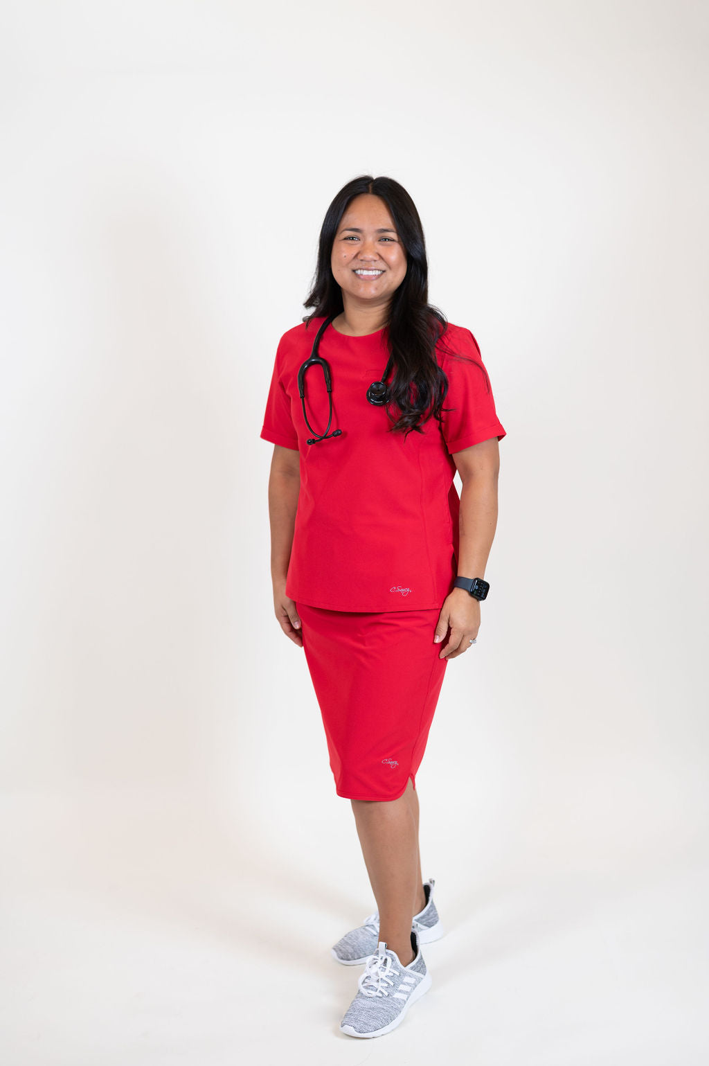 FINAL SALE - The Effortless Scrub Top- Red